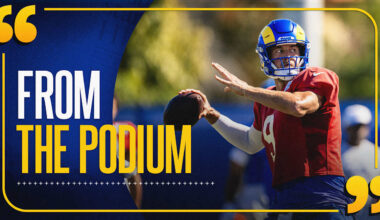 Rams head coach Sean McVay, quarterback Matthew Stafford and wide receiver Davante Adams on staying in Baltimore to prepare for their matchup with Jaguars in London