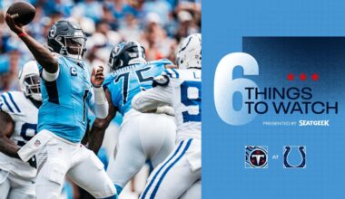 Six Things to Watch for the Titans in Sunday's Game at the Colts 