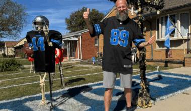 St. Clair Shores family creates Lions-themed Halloween display to spread joy