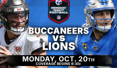 Lions vs. Buccaneers on Monday Night Football
