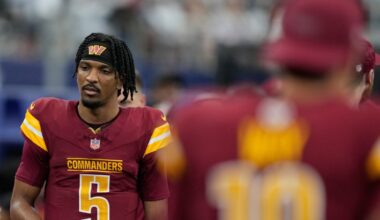 Commanders' Jayden Daniels out with injury, Marcus Mariota to start vs. Chiefs