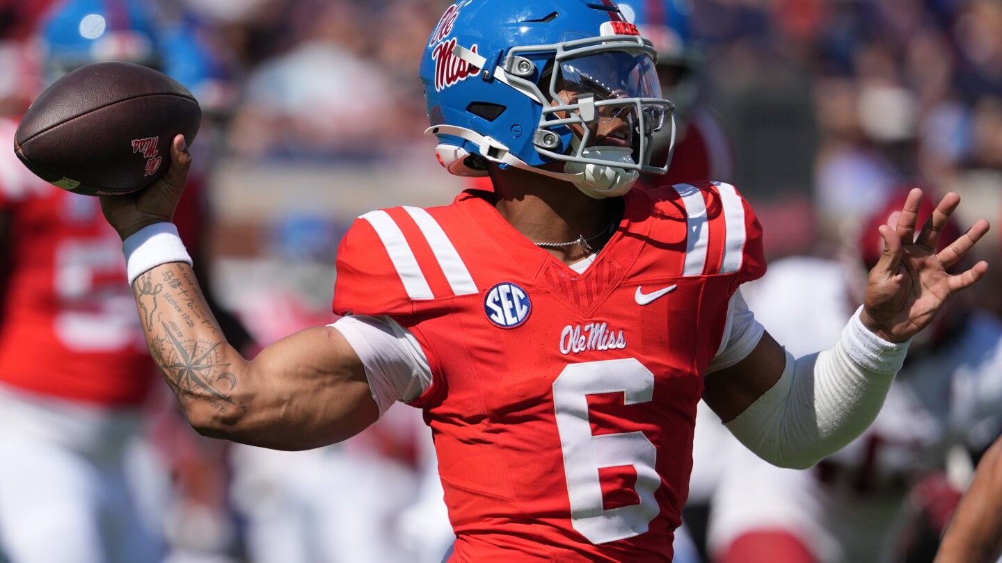 College football Week 8: No. 5 Mississippi-No. 9 Georgia tops list of five Top 25 matchups