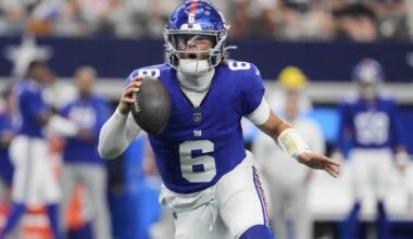 Jaxson Dart to start at quarterback for the Giants vs. the Chargers, AP sources say