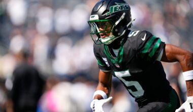 Jets' Garrett Wilson sidelined against Panthers with knee injury, misses first NFL game