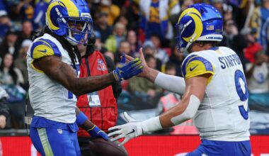 Stafford throws for 5 TDs as Rams rout Jaguars 35-7 at Wembley