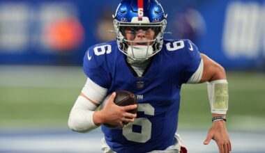 Giants hope Jaxson Dart can lead another upset of the Eagles