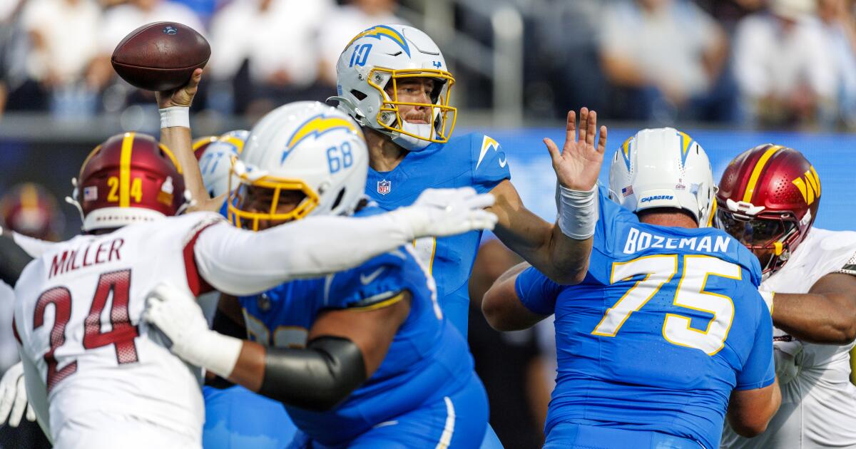 Justin Herbert interception dooms Chargers in loss to Washington