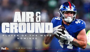 Cam Skattebo nominated for FedEx Air & Ground Player of the Week