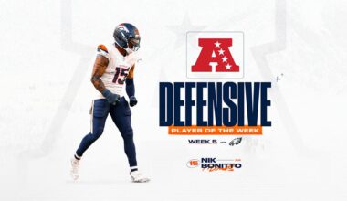 OLB Nik Bonitto named AFC Defensive Player of the Week following Week 5 win vs. Eagles