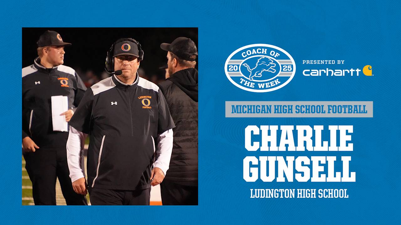Charlie Gunsell of Ludington High School Named the Detroit Lions High School Football Coach of the Week