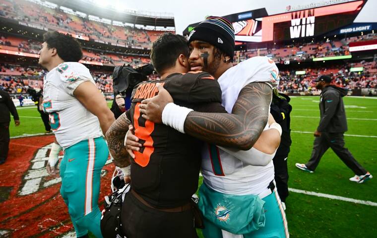 Tagovailoa, Gabriel face off in NFL first as Browns down Dolphins