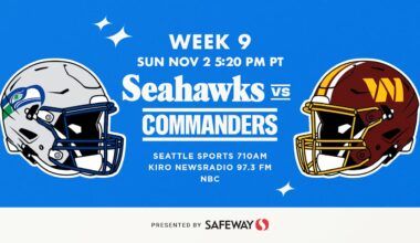 Seahawks at Commanders On Sunday, November 2, 2025