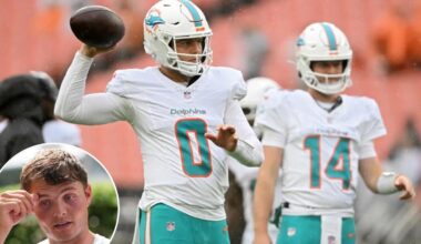 Dolphins demote Zach Wilson to third string behind Quinn Ewers