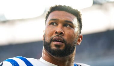 Indianapolis Colts defensive tackle DeForest Buckner stands stunned