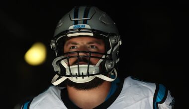 Carolina Panthers offensive lineman Austin Corbett