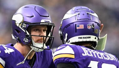Sam Darnold and Justin Jefferson with the Minnesota Vikings