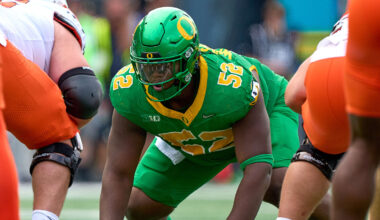 The Houston Texans could consider selecting Oregon A'Mauri Washington in the 1st Round of the 2026 NFL Draft