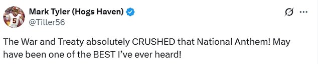 The rendition left fans in raptures on social media as they praised the performance