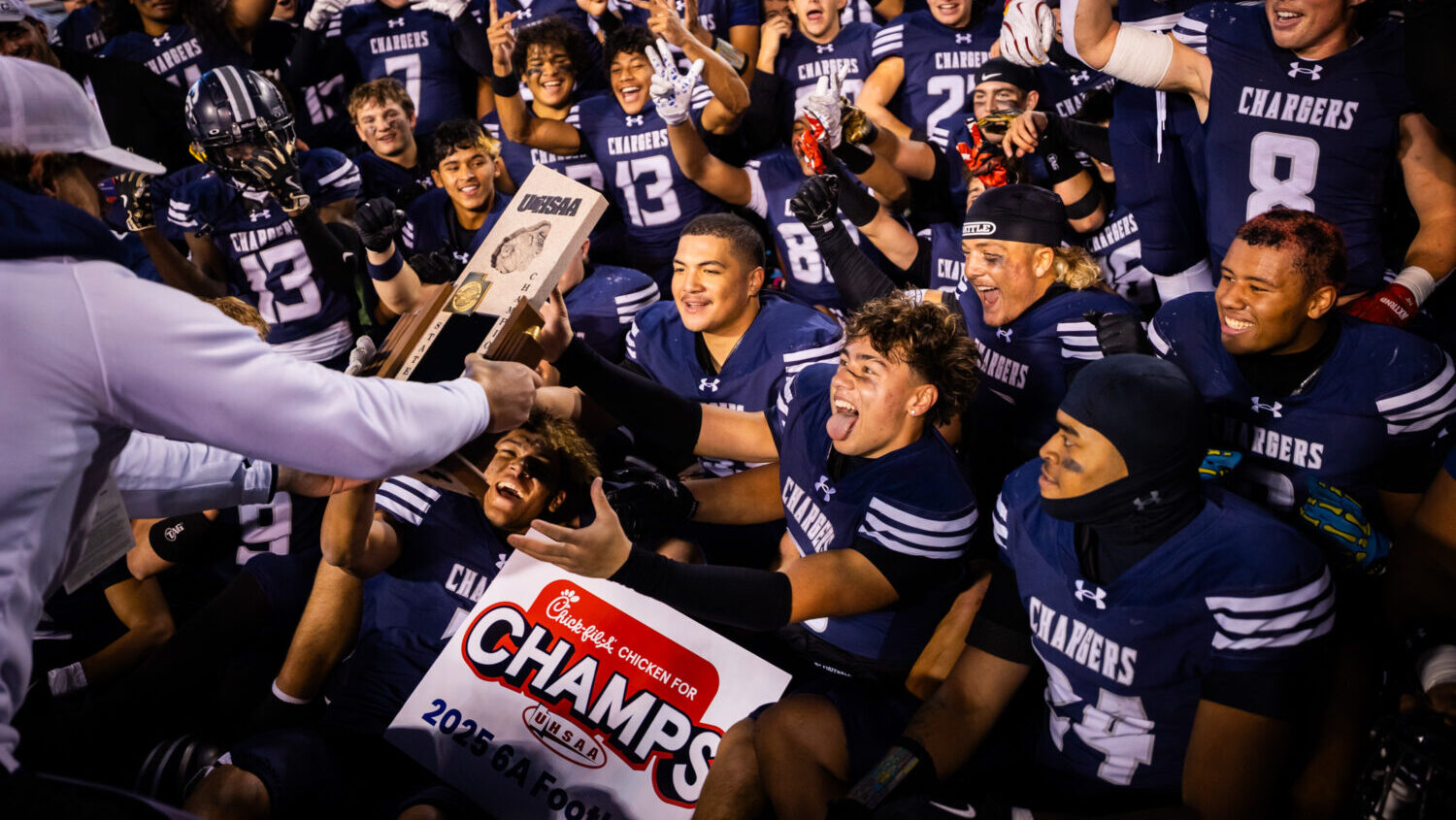 Utah High School football championships Corner Canyon Chargers...