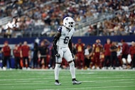 Dallas Cowboys defensive back Donovan Wilson (6) lines up for the snap during a NFL football...