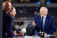 Dallas Cowboys owner and general manager Jerry Jones speaks on the set of Monday Night...