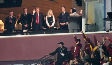 Donald Trump is the 1st sitting US president at a regular-season NFL game since 1978