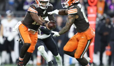 Cleveland Browns quarterback Shedeur Sanders vs. Baltimore Ravens, November 16, 2025