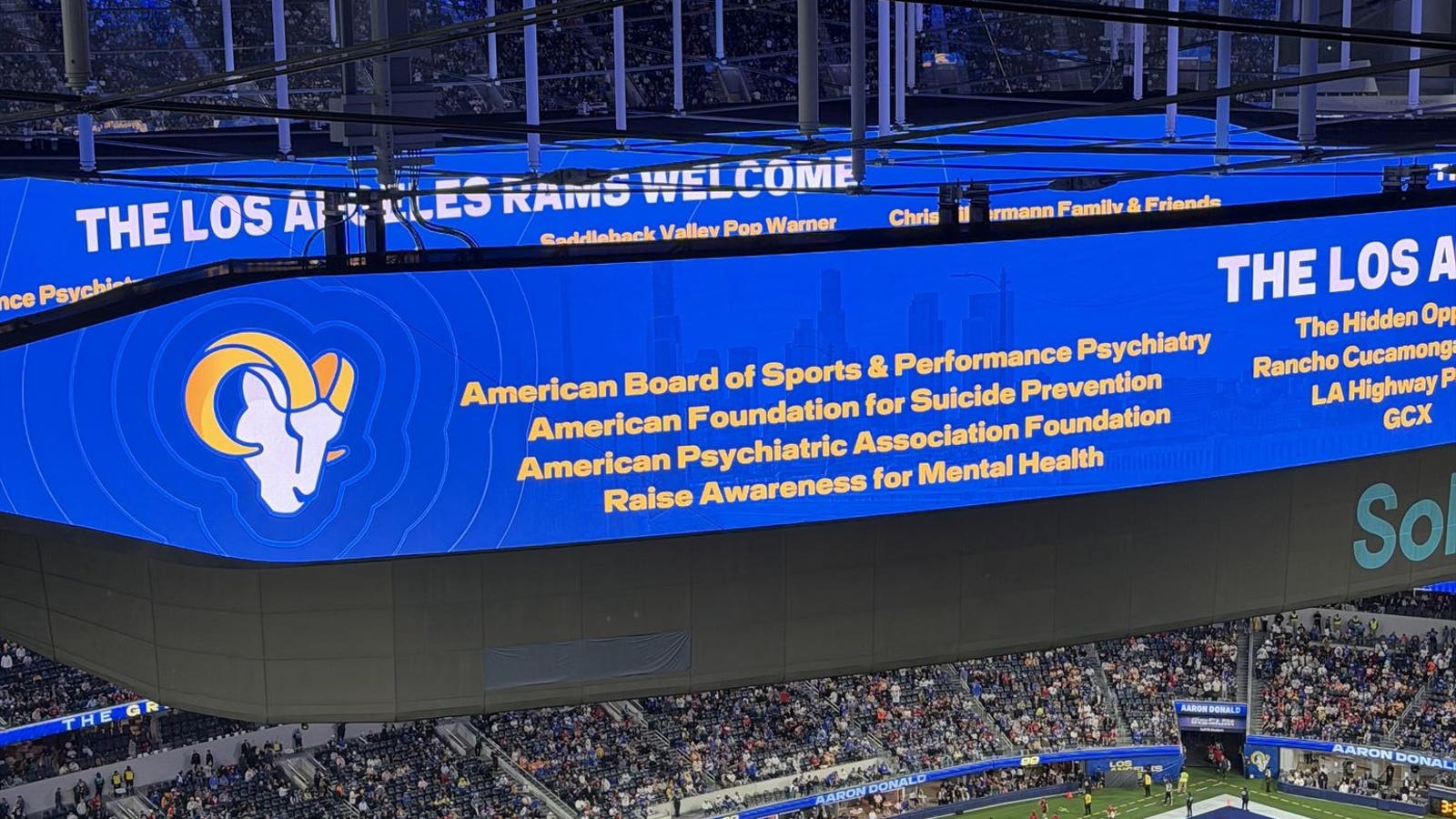NFL’s LA Rams Spotlight Mental Health At SoFi Stadium