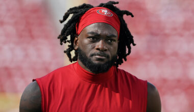 Brandon Aiyuk during warmups