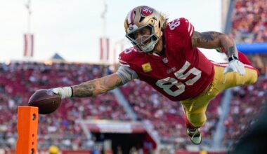 DraftKings NFL tight end picks: Week 13 player prop parlay includes George Kittle, Brock Bowers, Mason Taylor