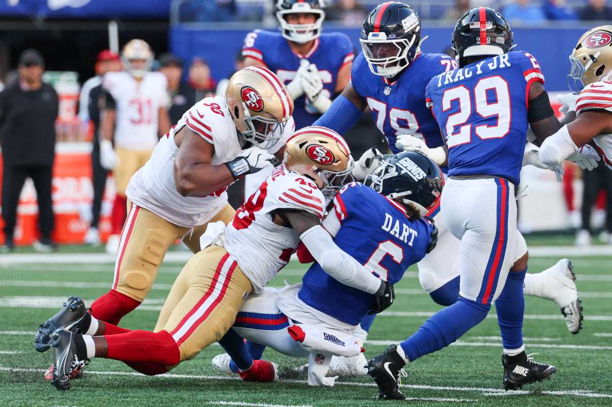 Injury-riddled Giants fall to 49ers, slide to 2-7 on the season