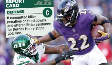 Jets takeaways, report card from NFL Week 12 loss to Ravens