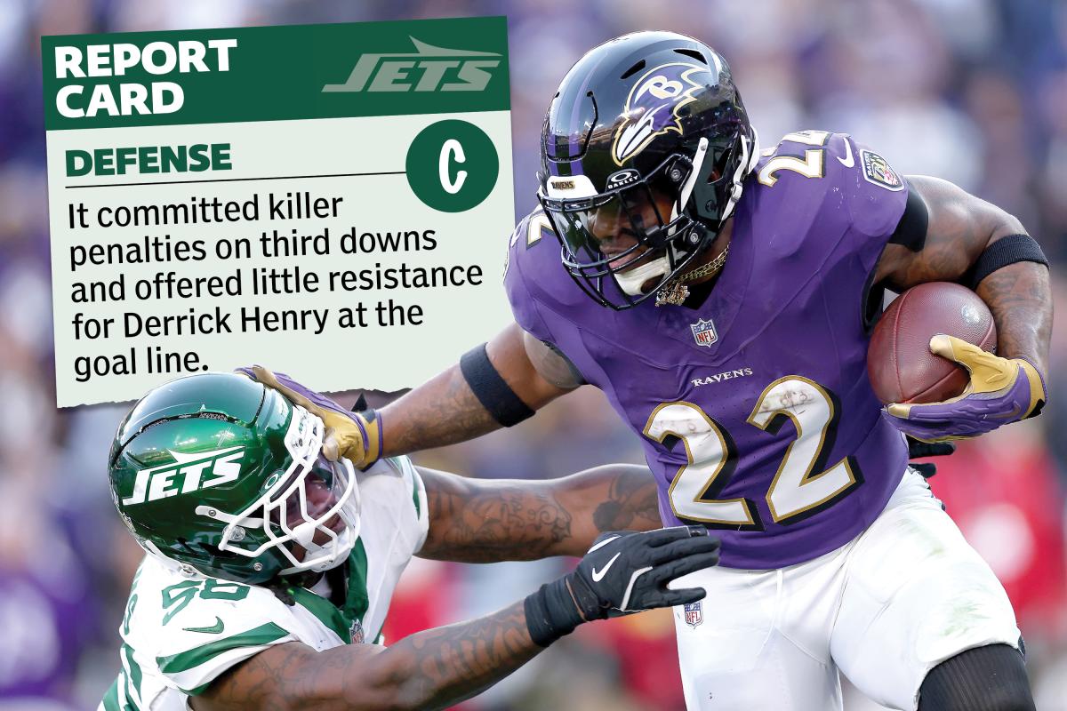 Jets takeaways, report card from NFL Week 12 loss to Ravens