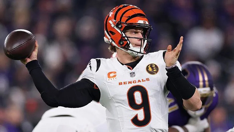 Joe Burrow prepares to throw an American football