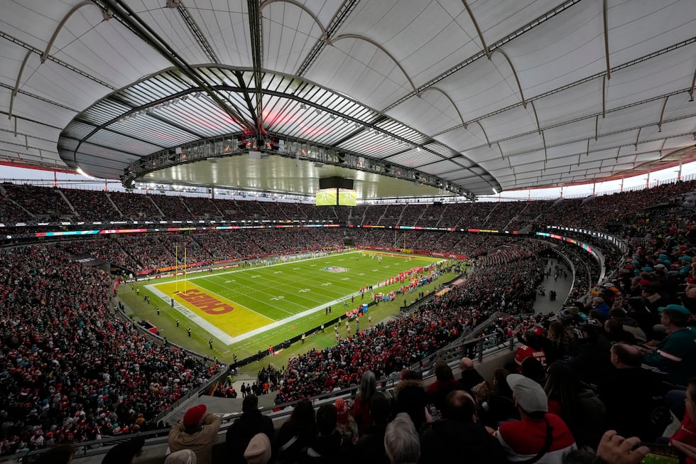 An overall, interior, general view during an NFL football game between the Kansas City Chiefs...