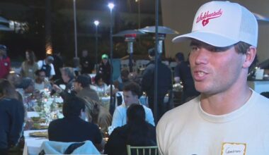 Los Angeles Chargers host Thanksgiving feast, dance party for homeless families