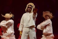 Bad Bunny performs during the final concert of his summer residency in his homeland at the...