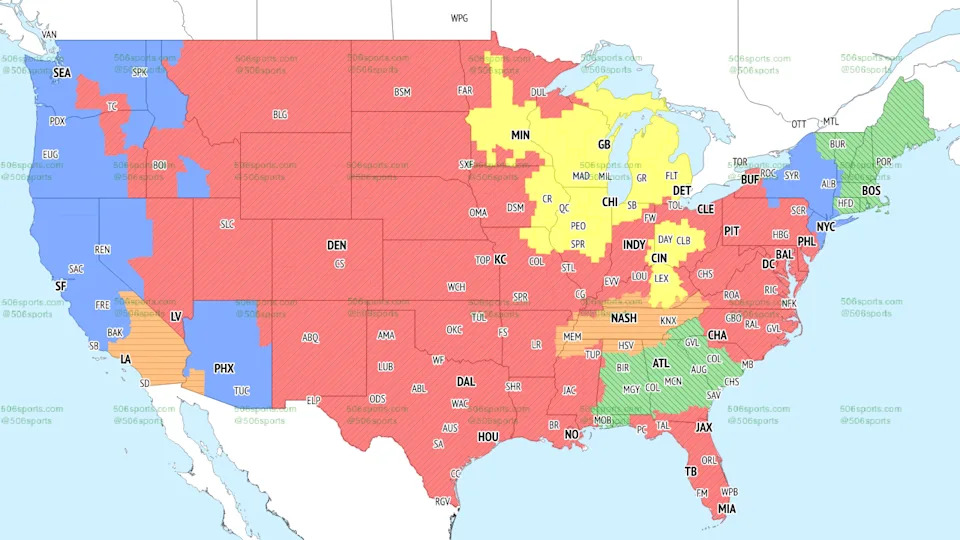 NFL TV Map Week 9 2025: CBS early