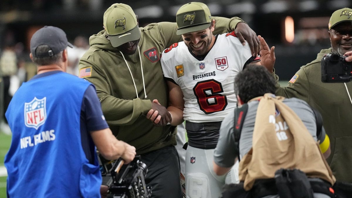 Baker Mayfield player props odds, tips and betting trends for Week 10