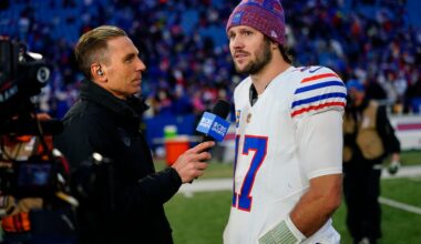 Bills QB Josh Allen on-field interview after win vs Buccaneers (video)
