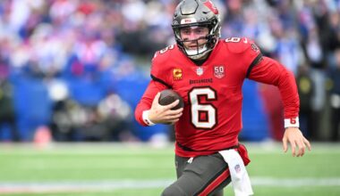 What grade did Bucs' Baker Mayfield earn in Week 11?