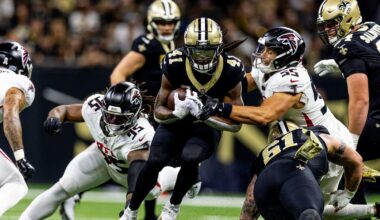 Alvin Kamara, Devin Neal must run on Atlanta