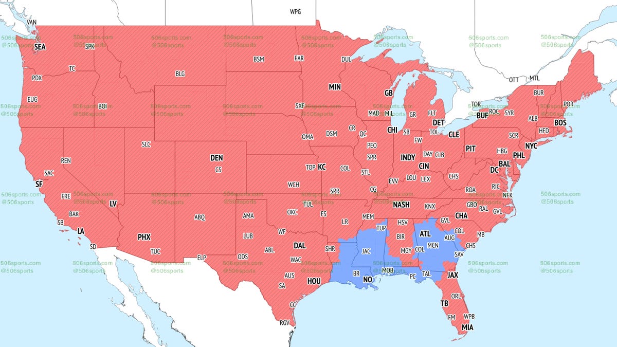TV map for NFL Week 12