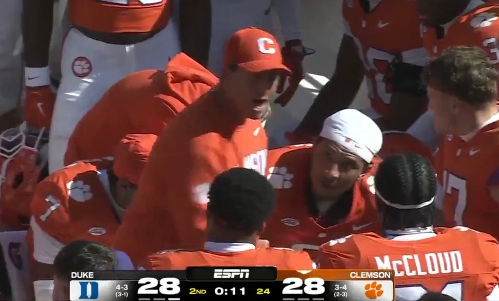 Dabo Swinney losing his cool on the Clemson sideline.