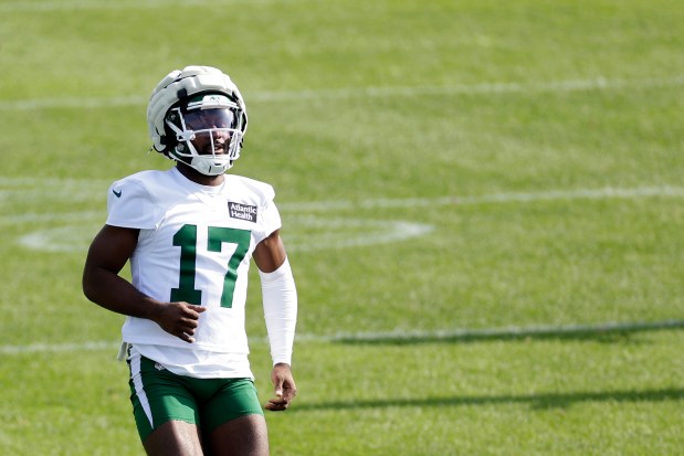 FILE - New York Jets cornerback Kris Boyd takes part in an NFL football training camp, July 23, 2025, in Florham Park, N.J. (AP Photo/Adam Hunger, File)