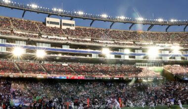 New England Patriots quarterback Drake Maye throws against the Atlanta Falcons at Gillette Stadium Nov. 2, 2025 in Foxborough.