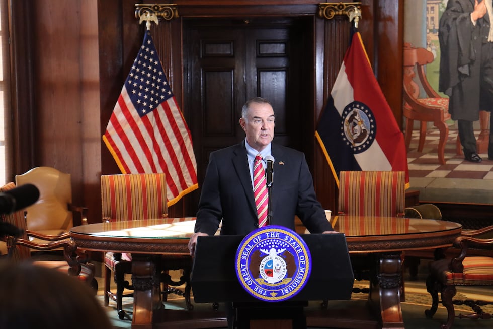 Missouri Governor Mike Kehoe hold a press conference after the conclusion of the 2025...