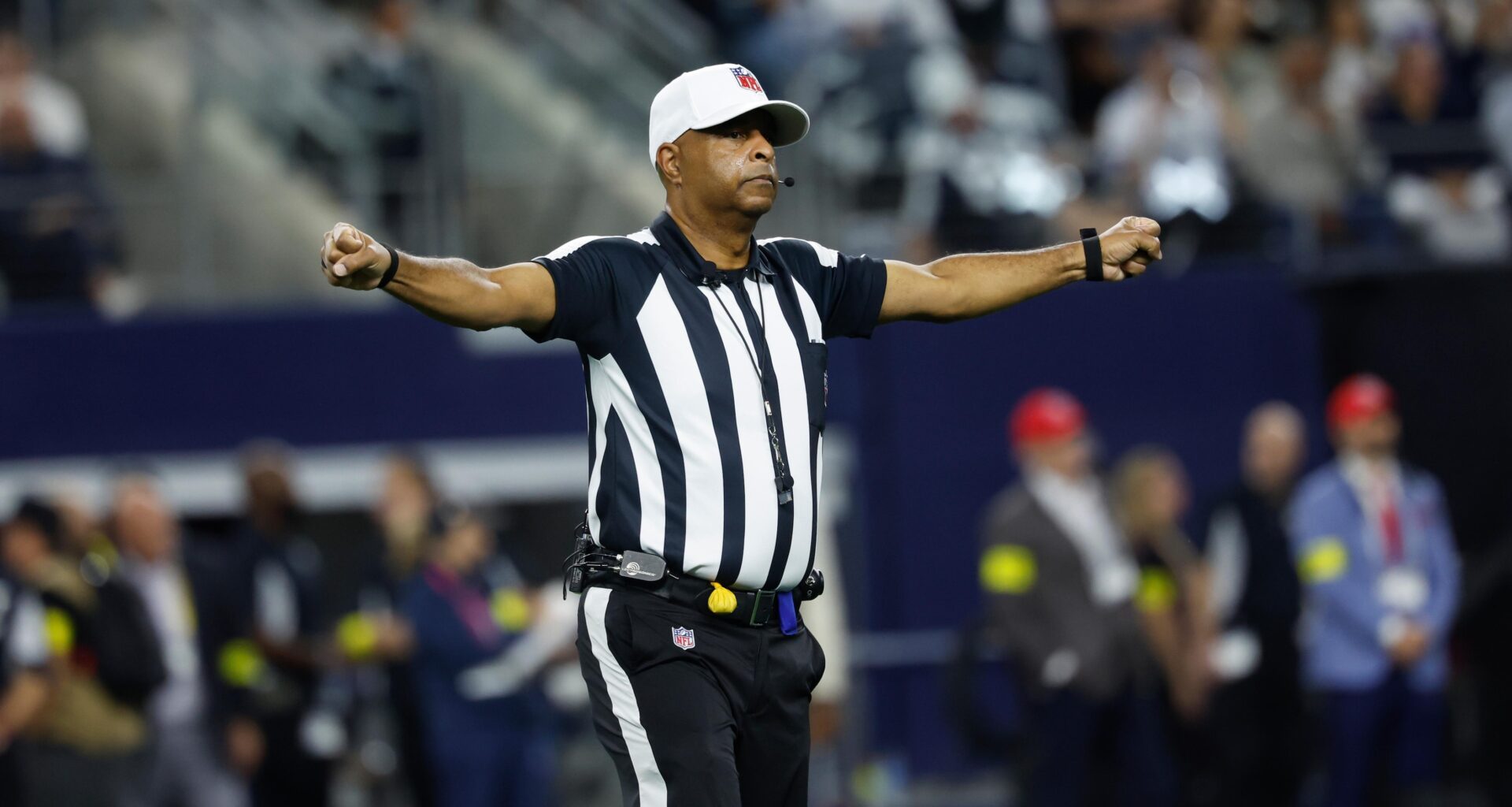 NFL Ref Adrian Hill Carted Off Field After Suffering Injury in Bills vs. Texans