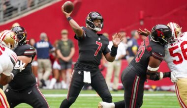 Arizona Cardinals quarterback Jacoby Brissett...