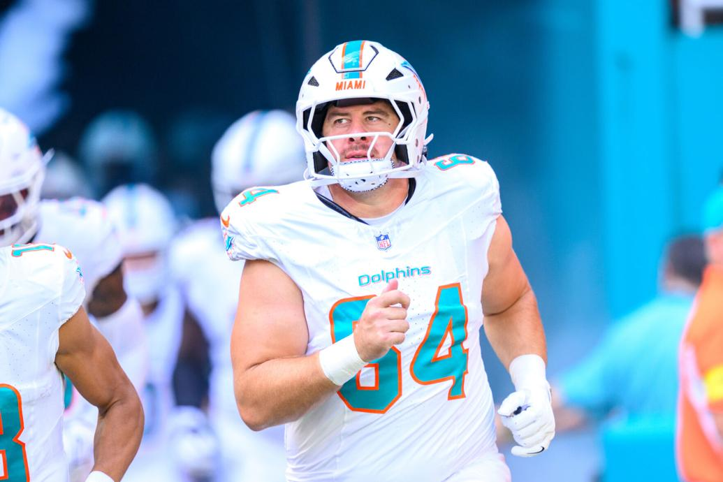 Dolphins extra OL Daniel Brunskill has been a key part in allowing the Dolphins to bully in the run game this season.